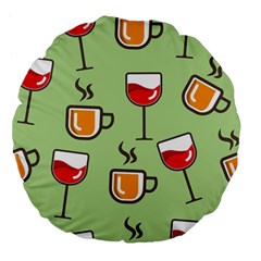 Cups And Mugs Large 18  Premium Flano Round Cushions