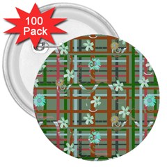 Textile Fabric 3  Buttons (100 Pack)  by HermanTelo