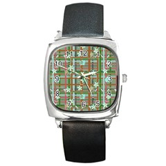 Textile Fabric Square Metal Watch