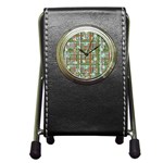 Textile Fabric Pen Holder Desk Clock Front