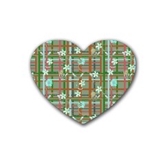 Textile Fabric Heart Coaster (4 Pack)  by HermanTelo