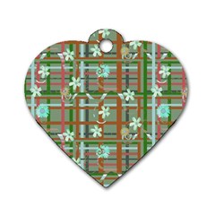 Textile Fabric Dog Tag Heart (one Side)