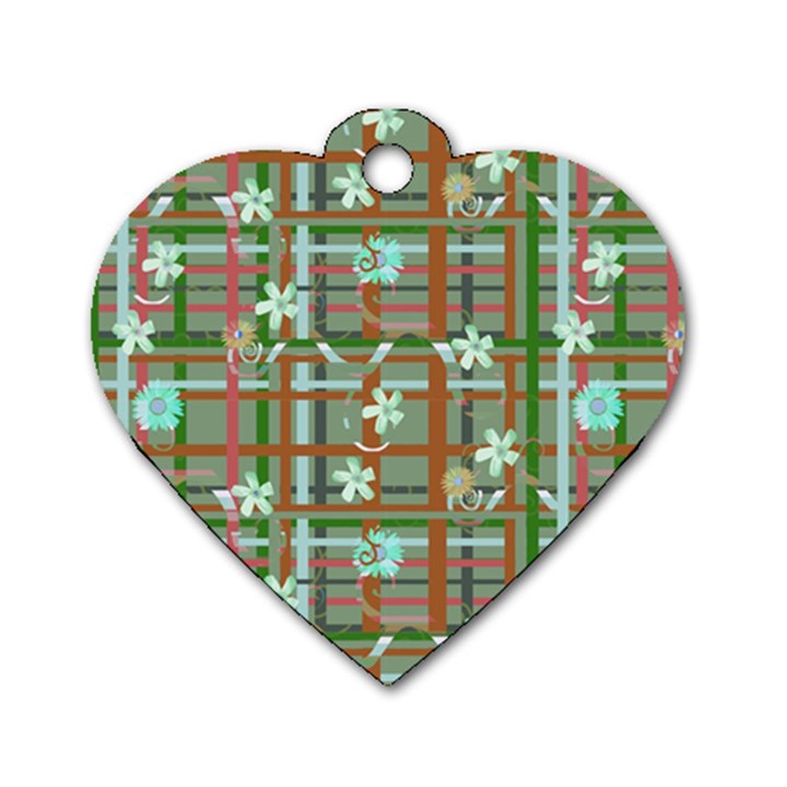 Textile Fabric Dog Tag Heart (One Side)