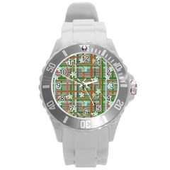 Textile Fabric Round Plastic Sport Watch (l)