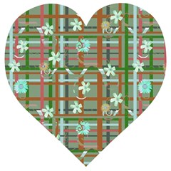 Textile Fabric Wooden Puzzle Heart