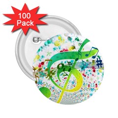 Circle Music Pattern 2 25  Buttons (100 Pack)  by HermanTelo