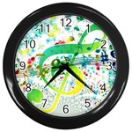 Circle Music Pattern Wall Clock (Black) Front