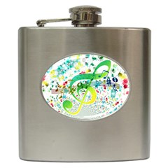 Circle Music Pattern Hip Flask (6 Oz)