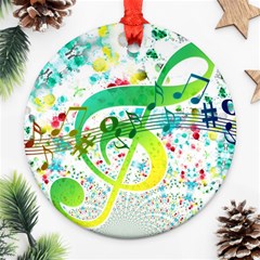 Circle Music Pattern Round Ornament (two Sides)