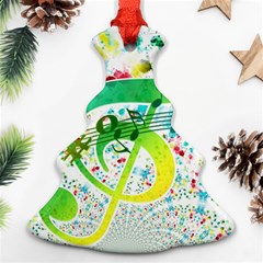 Circle Music Pattern Ornament (christmas Tree)  by HermanTelo