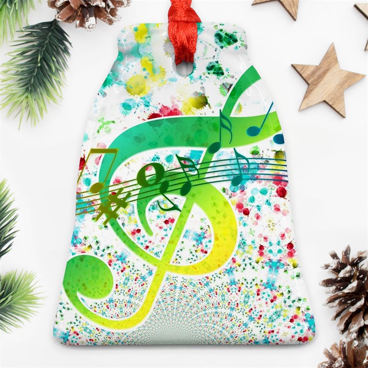 Circle Music Pattern Bell Ornament (Two Sides)