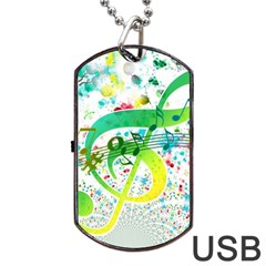 Circle Music Pattern Dog Tag Usb Flash (one Side)