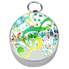 Circle Music Pattern Silver Compasses by HermanTelo