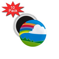 Natural Cloud Field Grass 1 75  Magnets (10 Pack)  by Pakrebo