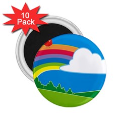 Natural Cloud Field Grass 2 25  Magnets (10 Pack)  by Pakrebo