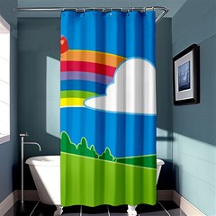 Natural Cloud Field Grass Shower Curtain 36  X 72  (stall)  by Pakrebo