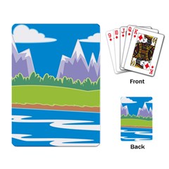 Nature Tree Water Grass Sun Playing Cards Single Design (rectangle) by Pakrebo