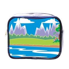 Nature Tree Water Grass Sun Mini Toiletries Bag (one Side) by Pakrebo