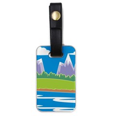 Nature Tree Water Grass Sun Luggage Tag (one Side) by Pakrebo