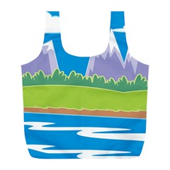 Nature Tree Water Grass Sun Full Print Recycle Bag (l) by Pakrebo