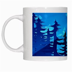 Forest Landscape Pine Trees Forest White Mugs by Pakrebo