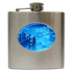 Forest Landscape Pine Trees Forest Hip Flask (6 Oz) by Pakrebo