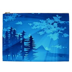 Forest Landscape Pine Trees Forest Cosmetic Bag (xxl) by Pakrebo