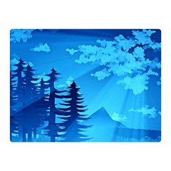 Forest Landscape Pine Trees Forest Double Sided Flano Blanket (mini)  by Pakrebo