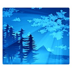 Forest Landscape Pine Trees Forest Double Sided Flano Blanket (small)  by Pakrebo