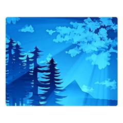 Forest Landscape Pine Trees Forest Double Sided Flano Blanket (large)  by Pakrebo