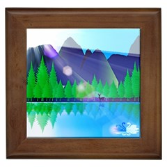 Forest Landscape Pine Trees Forest Framed Tile by Pakrebo