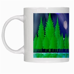 Forest Landscape Pine Trees Forest White Mugs by Pakrebo