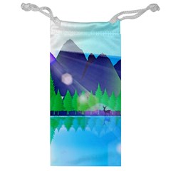 Forest Landscape Pine Trees Forest Jewelry Bag by Pakrebo