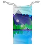 Forest Landscape Pine Trees Forest Jewelry Bag Back