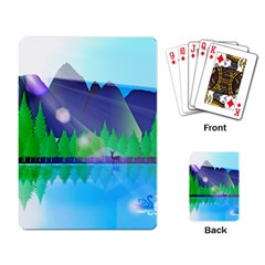 Forest Landscape Pine Trees Forest Playing Cards Single Design (rectangle) by Pakrebo