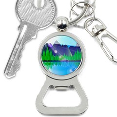 Forest Landscape Pine Trees Forest Bottle Opener Key Chain by Pakrebo