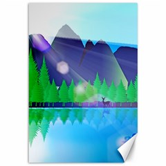 Forest Landscape Pine Trees Forest Canvas 12  X 18  by Pakrebo