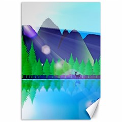 Forest Landscape Pine Trees Forest Canvas 24  X 36  by Pakrebo