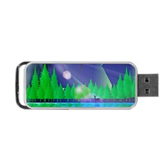 Forest Landscape Pine Trees Forest Portable Usb Flash (one Side) by Pakrebo