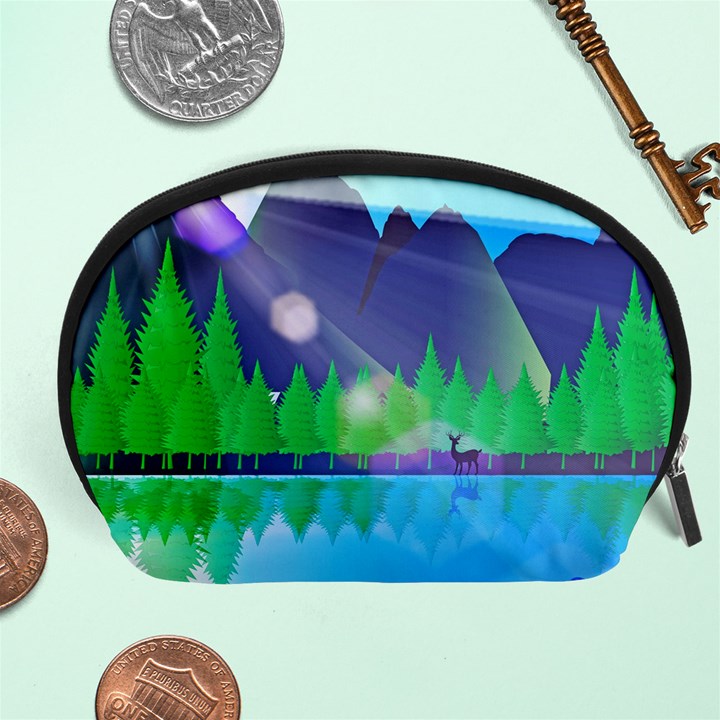 Forest Landscape Pine Trees Forest Accessory Pouch (Large)