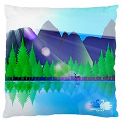 Forest Landscape Pine Trees Forest Standard Flano Cushion Case (one Side) by Pakrebo