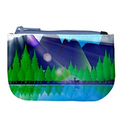 Forest Landscape Pine Trees Forest Large Coin Purse by Pakrebo