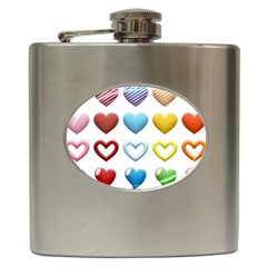 Puffy Hearts Heart Clipart Hearts Hip Flask (6 Oz) by Pakrebo