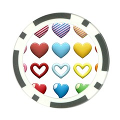 Puffy Hearts Heart Clipart Hearts Poker Chip Card Guard (10 Pack) by Pakrebo