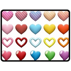 Puffy Hearts Heart Clipart Hearts Fleece Blanket (large)  by Pakrebo