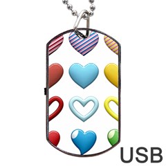 Puffy Hearts Heart Clipart Hearts Dog Tag Usb Flash (two Sides) by Pakrebo