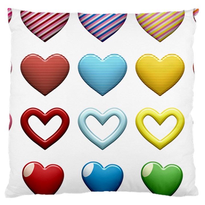 Puffy Hearts Heart Clipart Hearts Large Cushion Case (One Side)