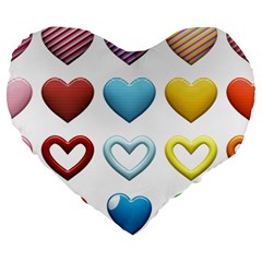 Puffy Hearts Heart Clipart Hearts Large 19  Premium Heart Shape Cushions by Pakrebo