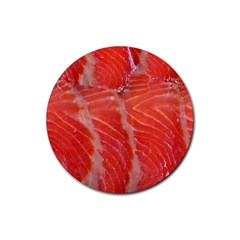 Food Fish Red Trout Salty Natural Rubber Coaster (round)  by Pakrebo