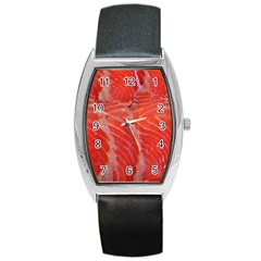 Food Fish Red Trout Salty Natural Barrel Style Metal Watch by Pakrebo